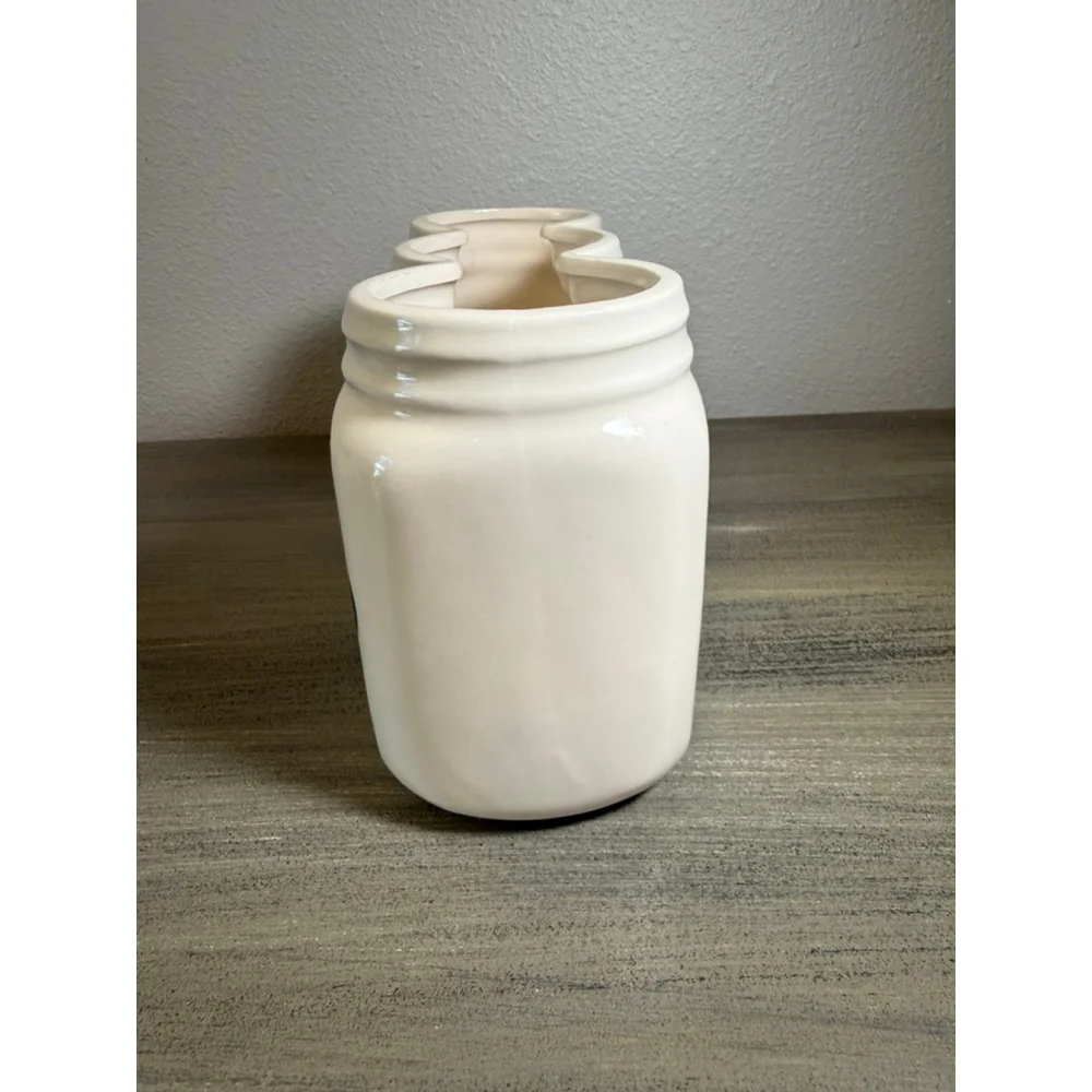 3 Mason Jar style Utensil holder Farmhouse Rustic Kitchen